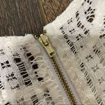 American Rag White Lace Cream Short Sleeved Dress Zipup Cottagecore Size Small Photo 6