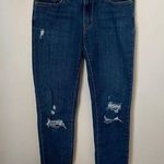 Levi's Levi Jeans Distressed Ripped Cuffed 711 Skinny Blue Denim Casual Neutral Trendy Photo 0