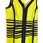 Per Se  Chartreuse Green Black Sleeveless Zip Front‎ Dress Size 10 Photo 1