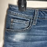 Arizona Jeans Arizona Jean Co light wash paint splatter fringe hem denim Bermuda shorts size 9 Photo 2