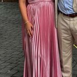 Luna Pink Satin Formal Dress with Scarf Photo 0