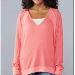 Free People We the Free Medium Pink Santa Clara Thermal Top Long Sleeve Pullover Photo 2