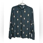 Johnny Was  Scofield Oversized Button Down Blouse S 29” p2p Black $225 NWT Photo 1