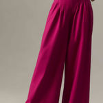 Anthropologie By Wide-Leg Corset Pants Pleated Pink Career Office Girl Boss 4 Photo 0