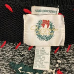 Christopher & Banks Vintage  Hand Embroidered Christmas Sweater Vest Size Mediu Photo 3