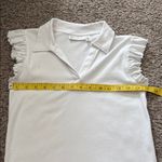 Rafaella  Women's White Ruffle Sleeve Polo Top Size Small Photo 3