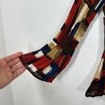 Allison Taylor Vintage  Petite Geometric Abstract Pleated Flared Sleeve Button Up Photo 2