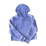 Adidas  Lilac & White Essentials 3 Stripped Cropped Hooded Sweatshirt Photo 5