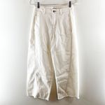 a.n.a High Rise Wide Leg Cropped Soft Barrel Pants White Ecru 4 Photo 4
