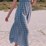 Gal Meets Glam  Blue Floral Ruffle Maxi Dress Women’s Size 4 Pockets Photo 0