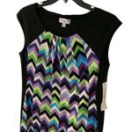 Maggie L Women’s Chevron Patterned Sleeveless Dress Brand NEW w/Price Tags Black Size 10 Photo 2