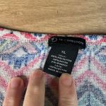 New Directions Boho Aztec Crochet Cold Shoulder Top Women’s XL Multicolor Photo 3