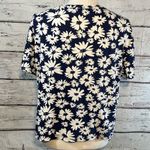 ZARA  T-Shirt Cropped Navy w White Floral Print-Medium Photo 1