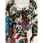 Grace Elements Women’s Colorful Batwing Floral Top XL Button Up  Photo 4