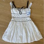 Majorelle  - Carmen Off Shoulder Mini Dress in White & Black Photo 0