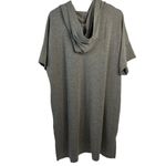 Cable & Gauge  Plus Size 1X Gray Hoodie Sweatshirt Shift Dress Tunic Short Sleeve Photo 2