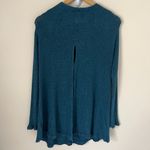 Free People We The Free Open Back Teal Blue Mock Neck Long Sleeve Sweater Size S Photo 2