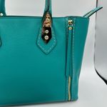 Henri Bendel A-Lister Satchel with Shoulder Strap in Turquoise Pebbled Leather Photo 3