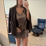 L'Agence  Bronze brown spaghetti strap Sequin mini dress Photo 6