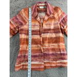 Chico's  Linen Blend Striped Open Front Blazer Jacket Women Size S Orange Purple Photo 6