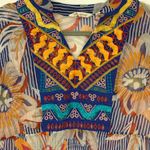 Soft Surroundings Navy Blue Orange Floral Embroidered Tunic Top Boho XL Photo 6