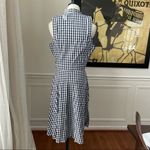 Westport Dress Barn Navy Gingham Button Front Sleeveless Shirt Dress NWT 10 Photo 7
