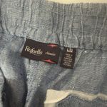 Rafaella  Linen Pants Women Large Blue Straight Leg Casual Beach Nautical Resort Photo 2