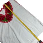 Handmade Traditional Mexican Embroidered Red Roses Tunic Photo 8