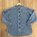J.Jill Long Sleeve Denim Chambray Mandarin Collar Blouse Blue Size Medium Tall Photo 3