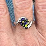 Handcrafted sparkly ring made with Swarovski crystal rhodium size 7.5 Silver Photo 0