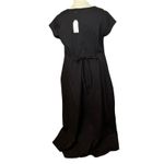 Universal Standard Jenna Stretch Poplin Cotton Ruffled Dress Black Large 22-24 Photo 6