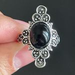 Onyx  stone S925 silver woman ring size 6.5 Photo 7