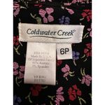 Coldwater Creek Vintage  Black Floral Mini Dress Size 6P Photo 4