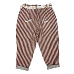 Wendy Trendy‎ Italy Striped Linen Blend Cropped Paperbag Pants With Belt M Size M Photo 3