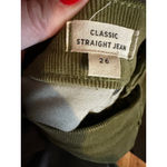 Madewell  Classic Straight Corduroy Jeans Olive Green High Rise Size 26 Photo 8