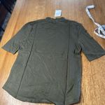Articles of Society  NWT olive green mock neck pocket front short sleeve Small Photo 10