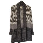 Lucky Brand  Los Angeles Women's Black Cream Knit‎ Open Front Cardigan Sweater Photo 2