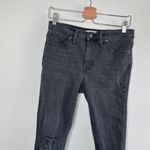 Madewell 9" High-Rise Skinny Black Distressed Cropped Jeans Womens Size 29 Photo 2