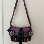 Chrissy Teigan Rising Tide Woman’s Blue 100% Wool Shoulder Purse with Flower and Pompom Details Photo 13