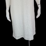 Studio One Womens 18 Ivory Lace Overlay Midi Dress Pearl Neckline Sleeveless Photo 6