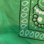 Lime Green Paisley Bandana Scarf with Black and White Pattern Photo 2