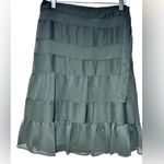 Apt. 9 Spring Trend Black Midi Chiffon Side Zip Skirt Petite Small Tiered Chiffon EUC Photo 6