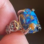 Mixed 3 color gemstone S925 silver ring size 6 Photo 5