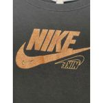 Nike  Crewneck Sweatshirt Women's Medium Black Copper Glitter Logo Long‎ Sleeve Photo 1