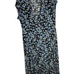 LASCANA for VENUS Black Floral Surplice Midi Dress XL Blue Photo 0