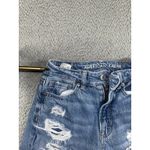 American Eagle  Jeans Women 0 Distressed Plaid‎ Patch Frayed Denim Pants Photo 5