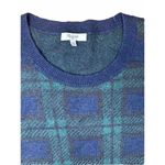 Madewell Green Checkers Women’s Pullover Sweater Size Medium Long Sleeve Photo 0