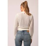 NWT Another Love Anna Long Sleeve Crop Pointelle Sweater Vintage Cream Women's M Size M Photo 1