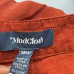 Modcloth  Womens Plus Size‎ 18W Orange Linen Blend High Waist Pleated Shorts Photo 4