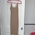 Boohoo  Nancy Strappy Back Bodycon Midi Dress Nude Photo 1